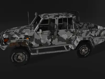 Toyota Land Cruiser J79 - Utility Truck Low-poly 3D model