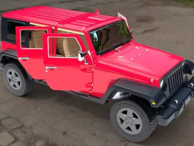 Jeep Wrangler Low-poly 3D model from CGTrader