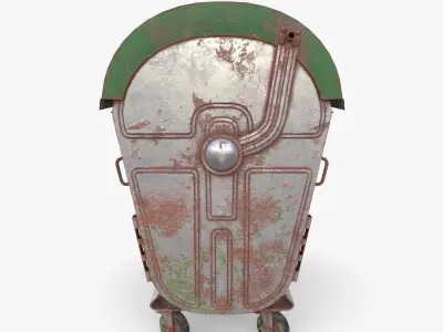 Dumpster v5 weathered Low-poly 3D model