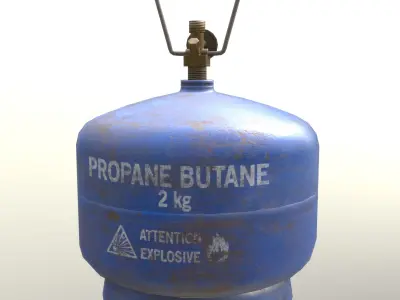 Gas Cylinder 2kg Blue Low-poly 3D model