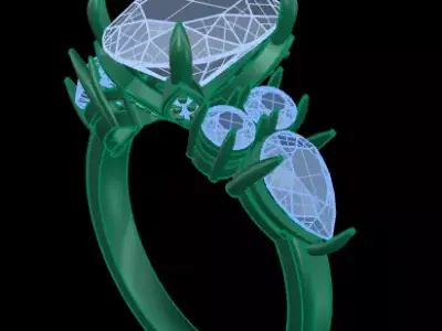 wedding rings engagement rings 3D print model