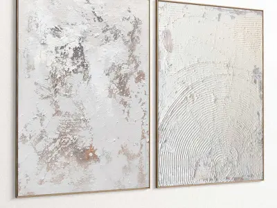 Plaster Two Photo Frame 367 Low-poly 3D model