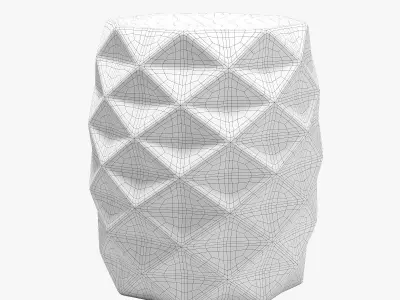 Rouge decor facet blue stool 3D model