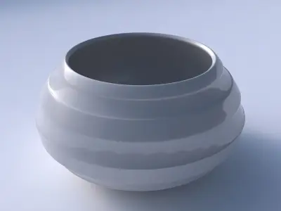 Bowl squeezed twisted with smooth horizontal ribbons 3D print model