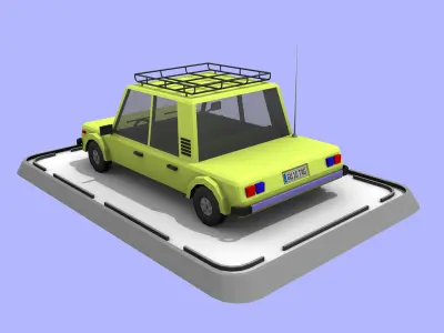 Cartoon Low Poly Car Low-poly 3D model get