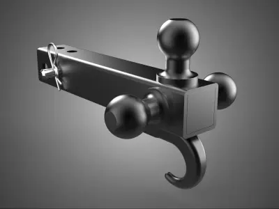 TONGUE HOOK HITCH BALL MOUNT TRAILER SHANK RECEIVER TOWING TOW 3D model