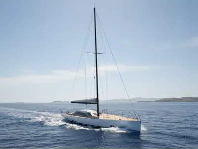 Modern Performance Sailing Yacht with Teak Deck 3D model 3D model