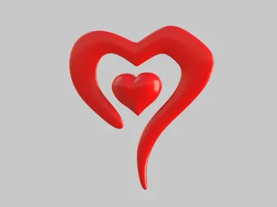 Heart icon v 02 3D model
