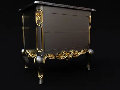 bedside table in the bedroom 3D model