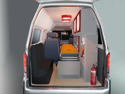 Ambulance with Interior 3d model 3D model