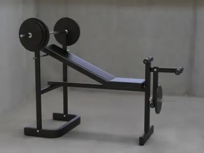 Gym bench press machine 3D model