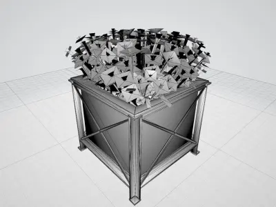 Flower Pot Red Flowers Version 2 Low-poly 3D model