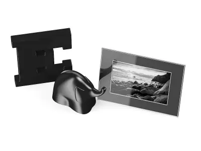 Black Shelf Decorations 3D model