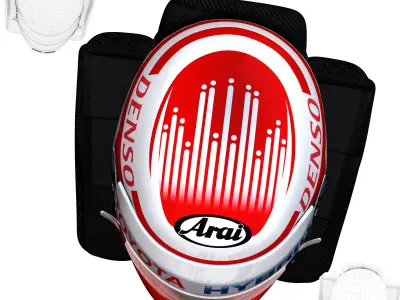 Nakajima WEC helmet 2018 Low-poly 3D model