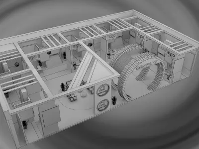  Booth Exhibition Stand a571a 3D model