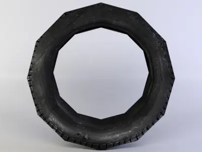 Black tire Low-poly 3D model purchase