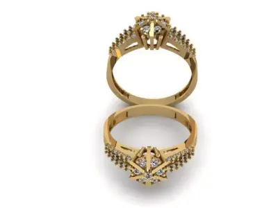 Flower Style Wedding Ring Use For Diamonds 3D print model