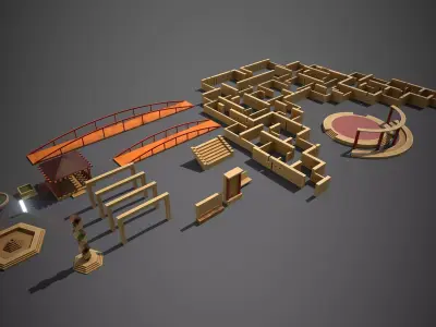 Children Park Structure Low-poly 3D model