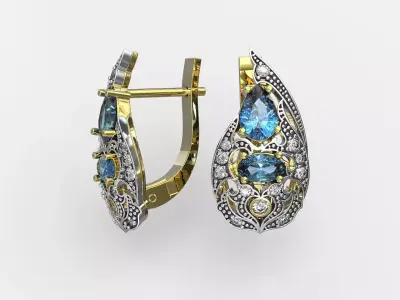 Earrings patterned 3D print model