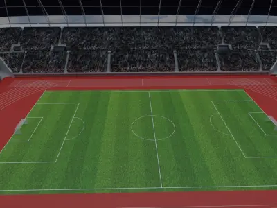 Olympic Stadium - Soccer Fans Low-poly 3D model order