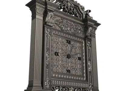 Classic Clock 020 Chrome Low-poly 3D model