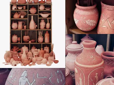 Dishes clay n23 3D model