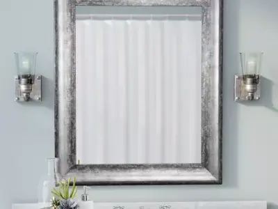 Rectangle Wood Wall Mirror Free 3D model