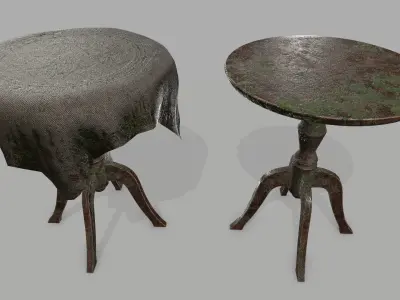 Table with cloth Low-poly 3D model