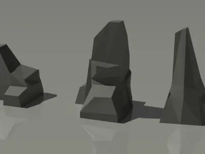 Low-Poly Rocks three Free low-poly 3D model