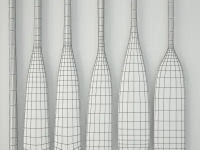 Wooden Oars 3D model