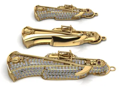 3 MODELS Holy Death Pendant 3D STL 3DM Skull Santa Muerte 3D print model