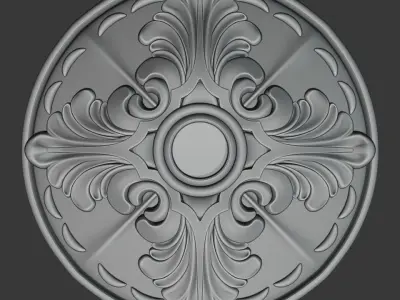 Circle Wooden Middle Ornament  3D print model