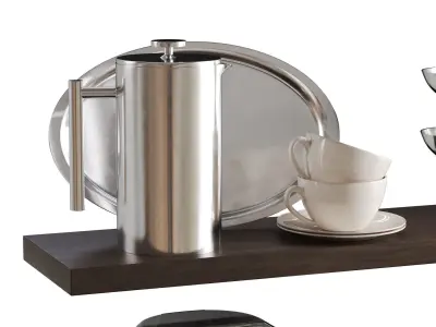 Kitchen Decor Set With DeLonghi Coffee Machine 3D model