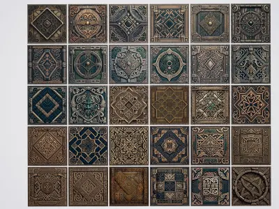 30 Medieval Fantasy Dwarven Elf Seamless PBR Textures Pack 02 Texture