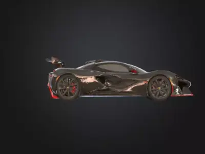 Black and Red Supercar 3D print model