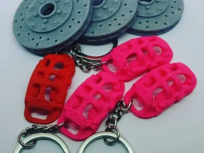 Brake Caliper Keychain Keyring - 3D printing  3D print model