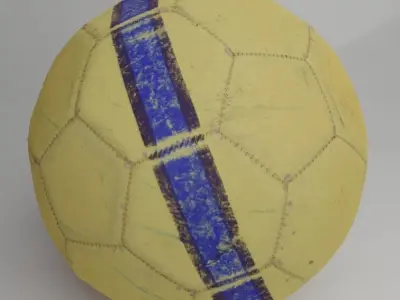 Old photo scanned soccer ball 3D model