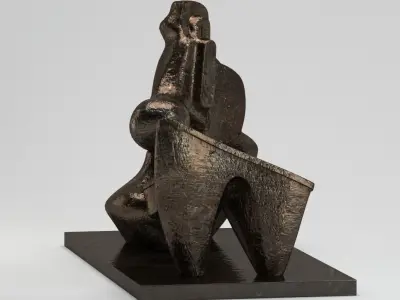 Sculpture Two Piece Reclining Figure 3D model