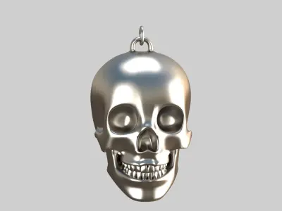 skull pendnt silver 3D model