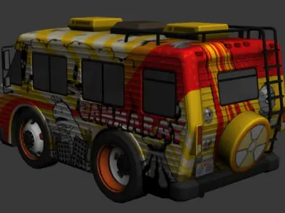 cartoon car vehicle 3d game ready model Low-poly 3D model-011 Low-poly 3D model