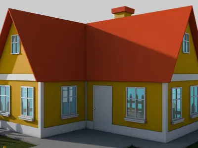 Cartoon House Low-poly 3D model