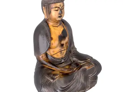 Gilt figure of Buddha Amida 3D model