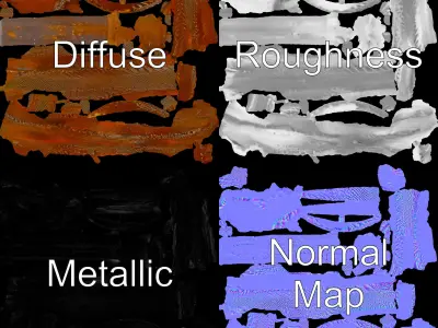 Rustic Metal Spiral Ornament Model Pack Low-poly 3D model