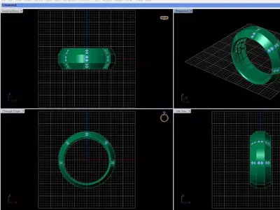 Luxury Modular Gold Ring with JEWEL Accent 3D print model