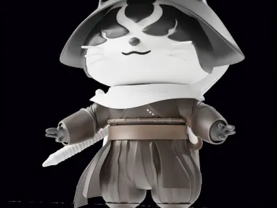 Samurai Super Cats Art Toy Charecters 10 Asset Low-poly 3D model