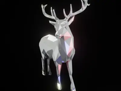 Reindeer deer with glowing antlers 3D print model