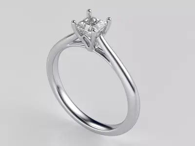 4mm diamond princess gold rings 3D print model