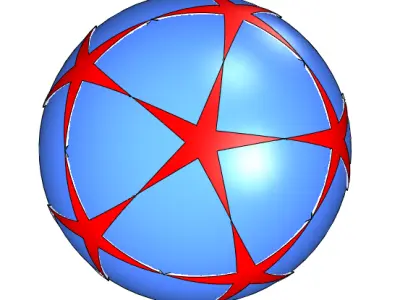 sphere star-shaped Low-poly 3D model