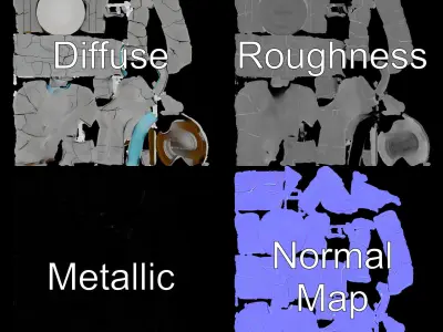 Natural Stone Arch Waterfall Model Pack Low-poly 3D model