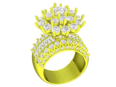 Luxury Multi Layer Halo Cluster Ring for Women 4407 3D print model